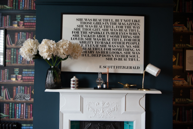 Julies office fireplace